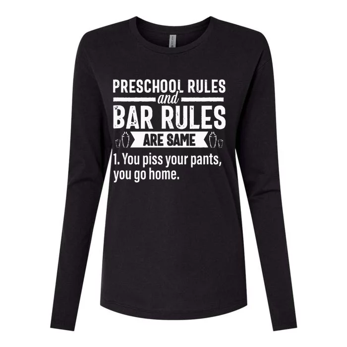 Funny Bartender Gift Women Men Rules Bartending Mixologist Womens Cotton Relaxed Long Sleeve T-Shirt