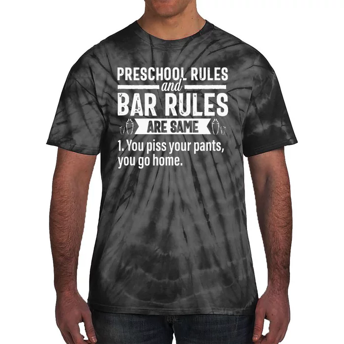 Funny Bartender Gift Women Men Rules Bartending Mixologist Tie-Dye T-Shirt