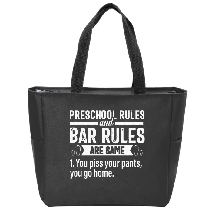 Funny Bartender Gift Women Men Rules Bartending Mixologist Zip Tote Bag