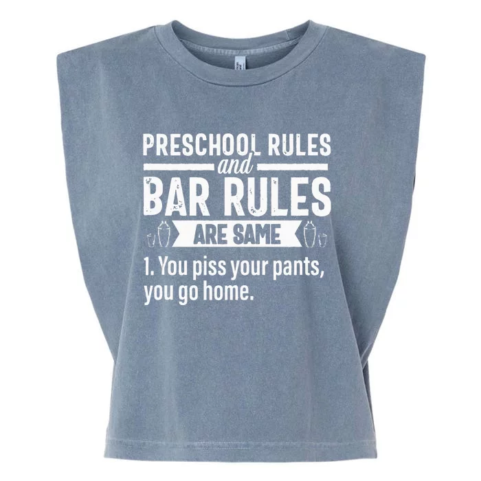 Funny Bartender Gift Women Men Rules Bartending Mixologist Garment-Dyed Women's Muscle Tee