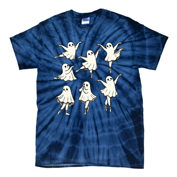 Funny Ballet Ghost Halloween Funny Dancer Tie-Dye T-Shirt