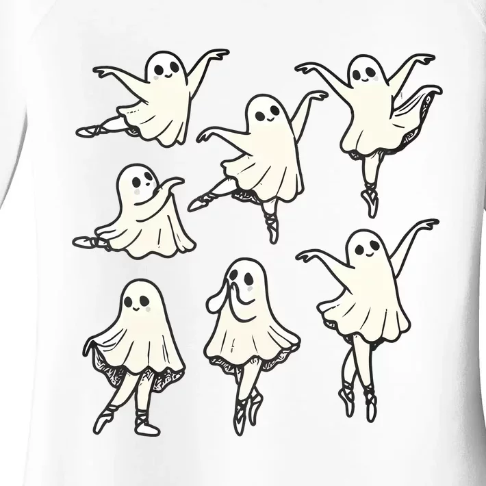 Funny Ballet Ghost Halloween Funny Dancer Women's Perfect Tri Tunic Long Sleeve Shirt