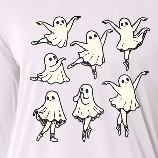 Funny Ballet Ghost Halloween Funny Dancer Cooling Performance Long Sleeve Crew