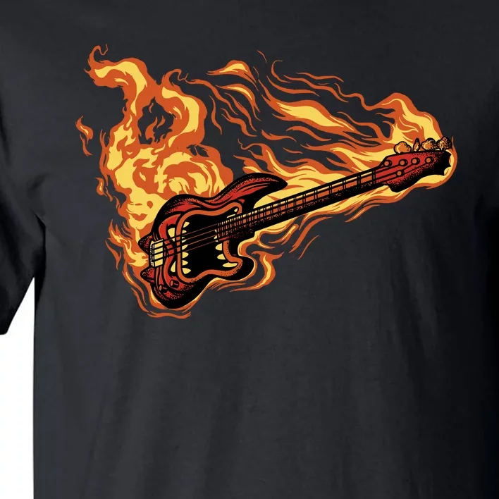 Fire Bass Guitar Rock Musician Tall T-Shirt