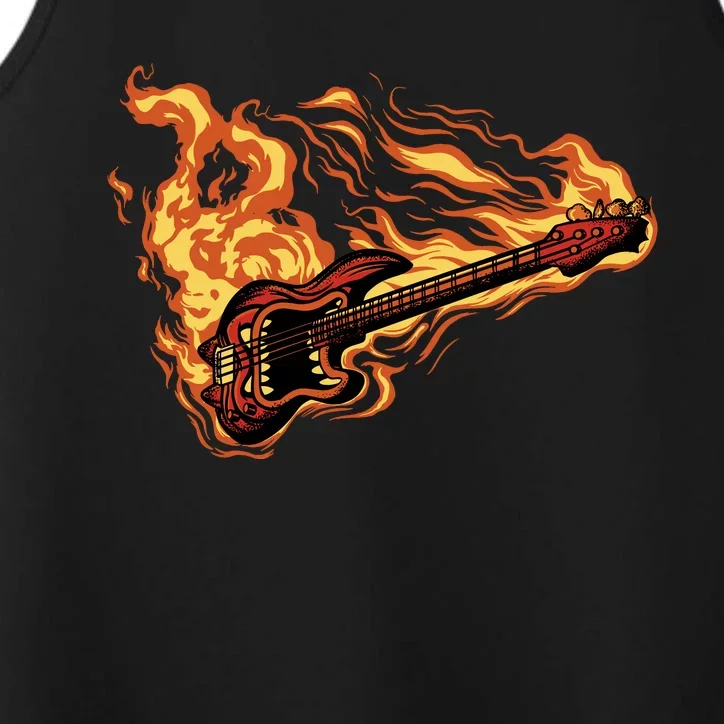 Fire Bass Guitar Rock Musician Performance Tank