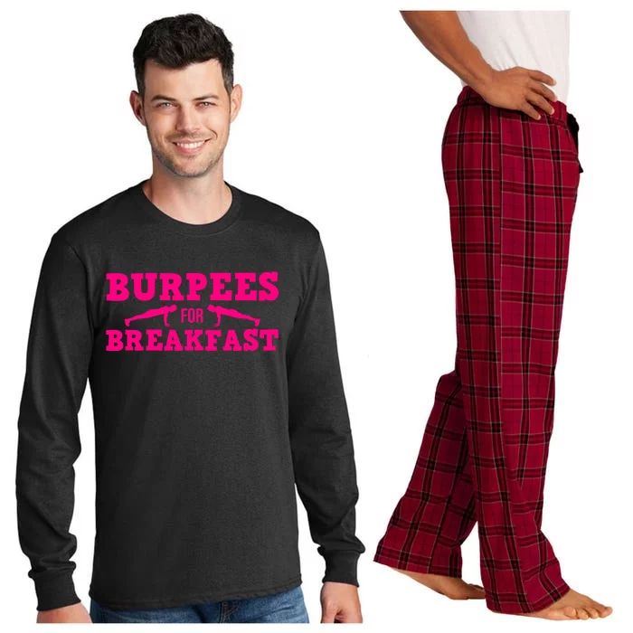 Funny Burpees Gift Cute Burpees For Breakfast Gift Long Sleeve Pajama Set