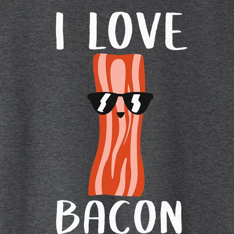 Funny Bacon Gift Cool Geeky I Love Bacon Women's Crop Top Tee