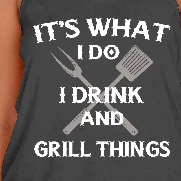 Funny BBQ Grilling Quote Fathers Day Women's Knotted Racerback Tank