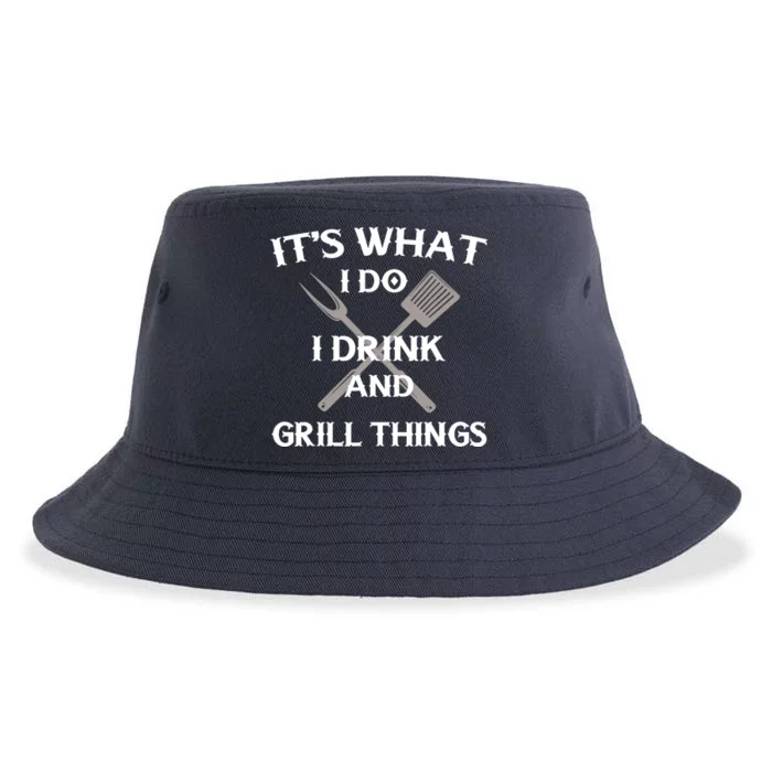 Funny BBQ Grilling Quote Fathers Day Sustainable Bucket Hat