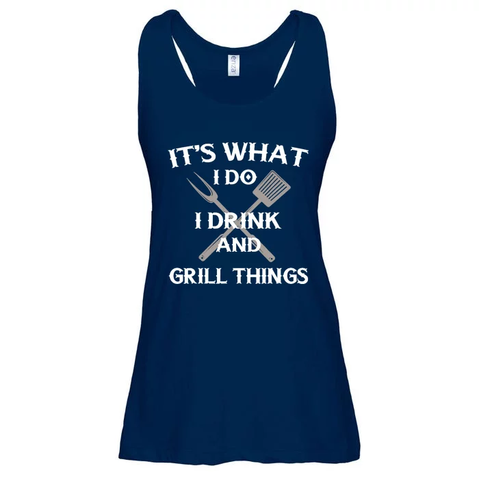 Funny BBQ Grilling Quote Fathers Day Ladies Essential Flowy Tank