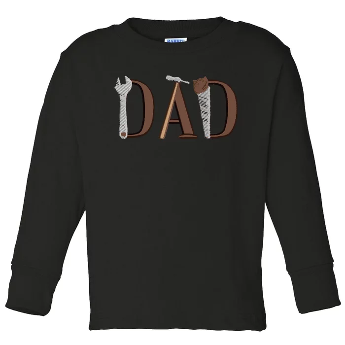 Father Birthday Gift Fixer Of Things Father Toddler Long Sleeve Shirt