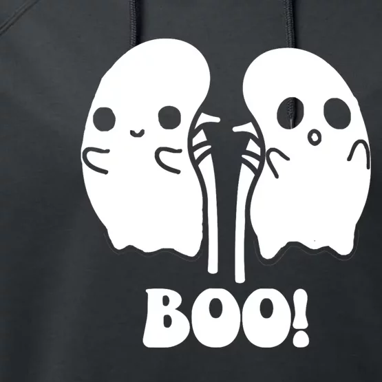 Funny Boo Ghost Kidney Dialysis Nurse Halloween Costume Performance Fleece Hoodie