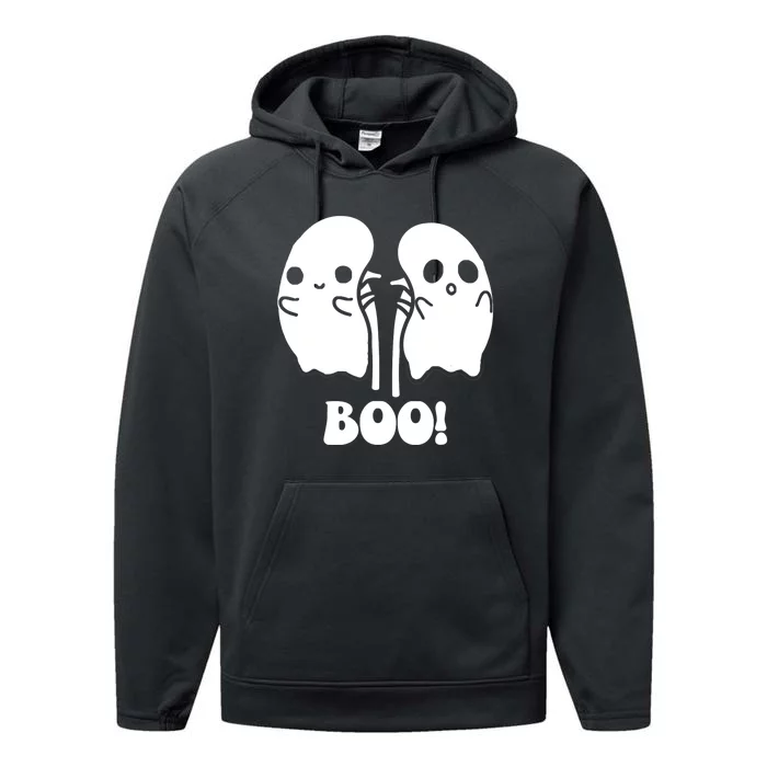 Funny Boo Ghost Kidney Dialysis Nurse Halloween Costume Performance Fleece Hoodie