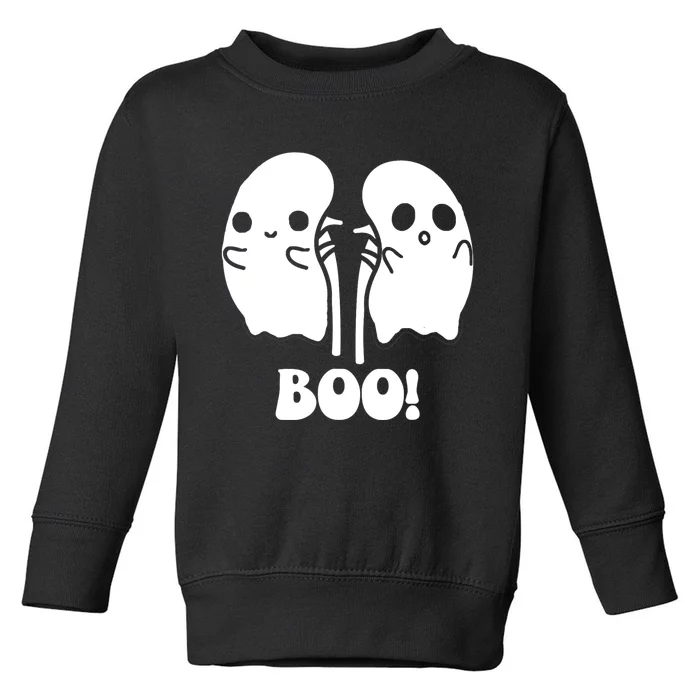 Funny Boo Ghost Kidney Dialysis Nurse Halloween Costume Toddler Sweatshirt