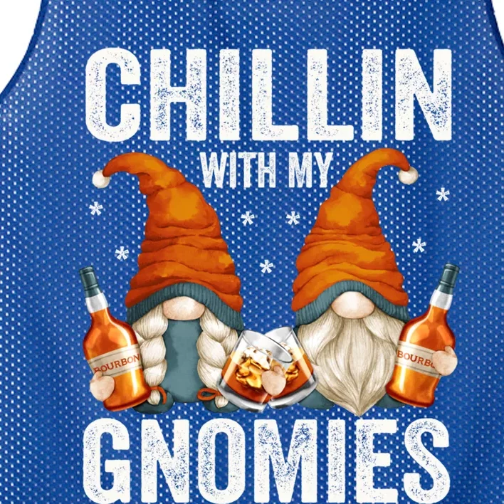 Funny Bourbon Gnomes For Adult For Chillin With My Gnomies Funny Gift Mesh Reversible Basketball Jersey Tank