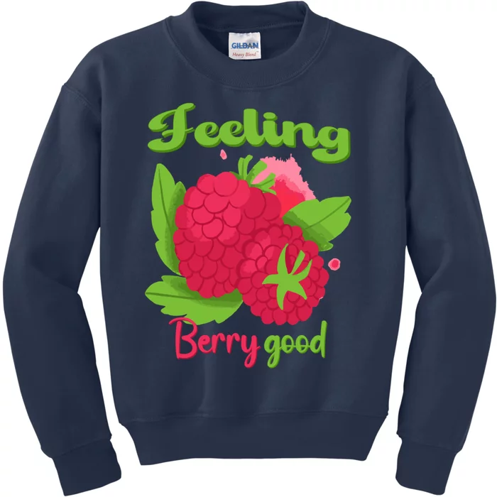 Feeling Berry Good Raspberry Lover Kids Sweatshirt