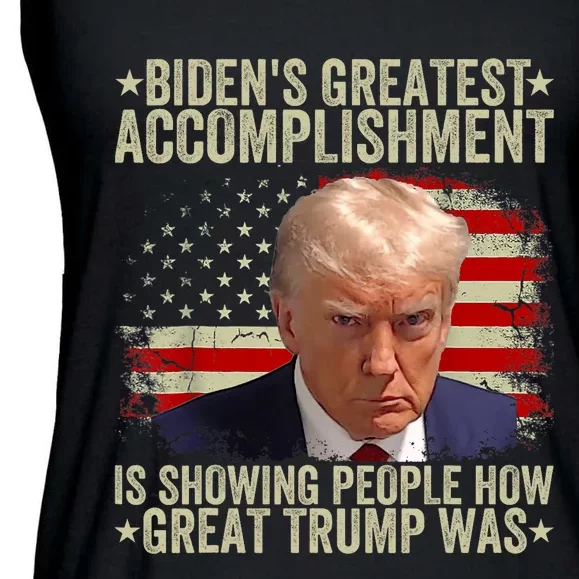 Funny BidenS Greatest Accomplishment Is Showing Trump 2024 Ladies Essential Flowy Tank