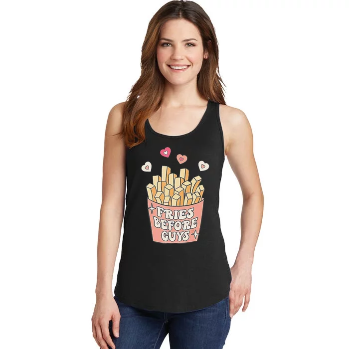 Fries Before Guys Cute Valentine's Day Ladies Essential Tank