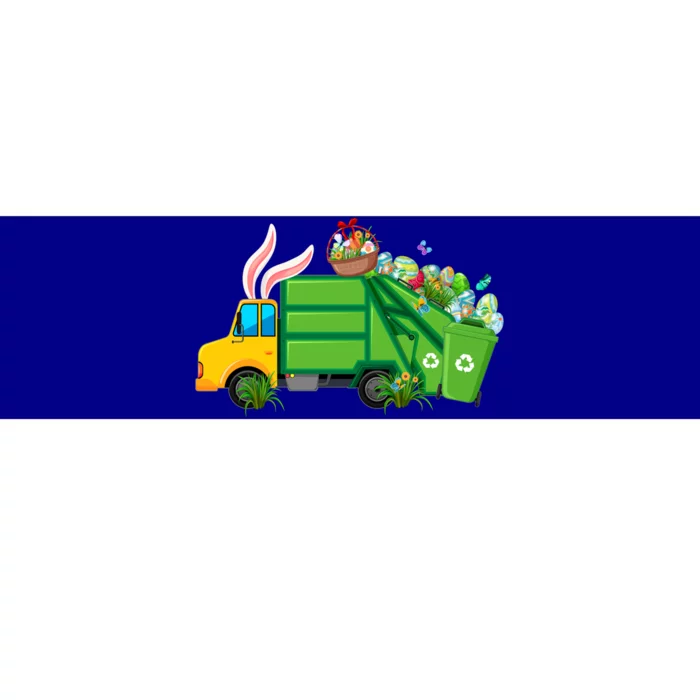 Funny Bunny Garbage Truck Colorful Eggs Easter Day Cute Gift Bumper Sticker