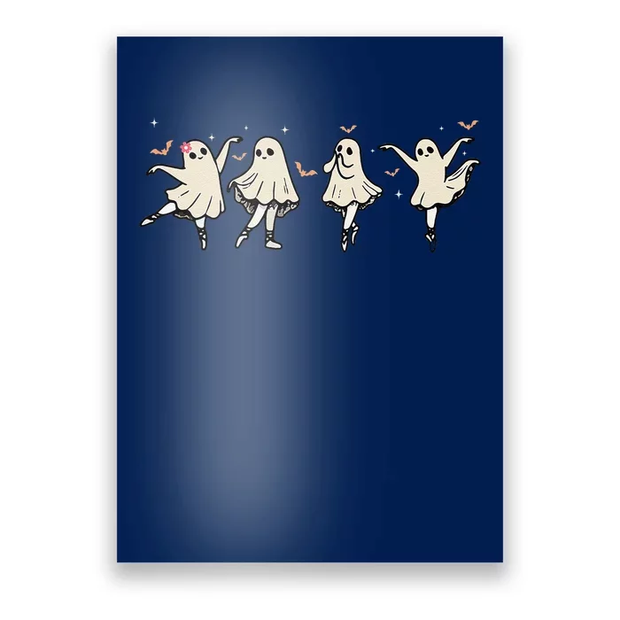 Funny Ballet Ghost Ballet Dancer Spooky Dance Teacher Halloween Gift Poster