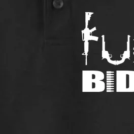 F*ck Biden Guns Logo Dry Zone Grid Performance Polo