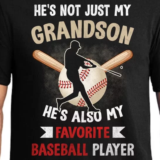 Funny Baseball Grandpa Grandson My Favorite Baseball Player Pajama Set