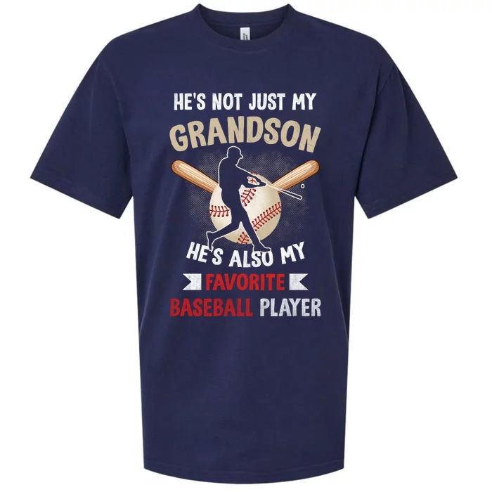 Funny Baseball Grandpa Grandson My Favorite Baseball Player Sueded Cloud Jersey T-Shirt