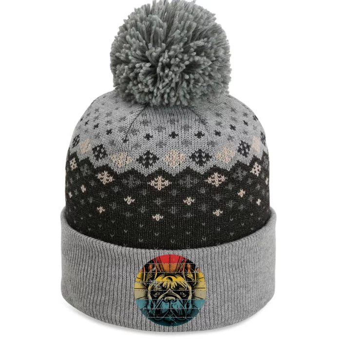 French Bulldog Gift Frenchie Dog Lover Dogfather The Baniff Cuffed Pom Beanie