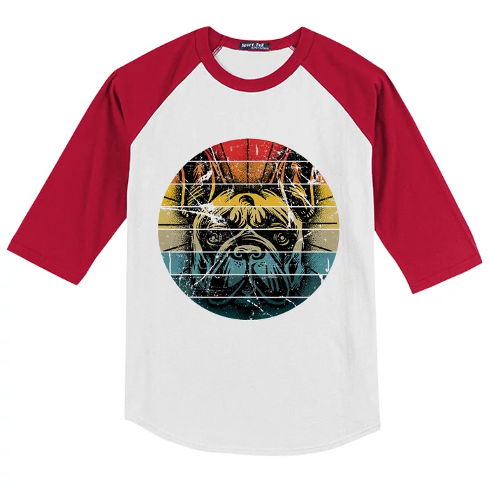 French Bulldog Gift Frenchie Dog Lover Dogfather Kids Colorblock Raglan Jersey