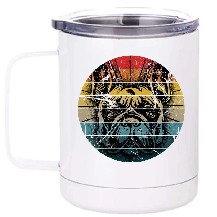 French Bulldog Gift Frenchie Dog Lover Dogfather Front & Back 12oz Stainless Steel Tumbler Cup