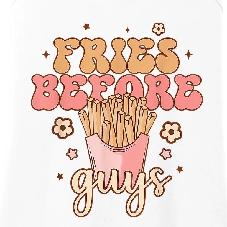 Fries Before Guys Funny Valentine's Day Retro Holiday Ladies Essential Tank