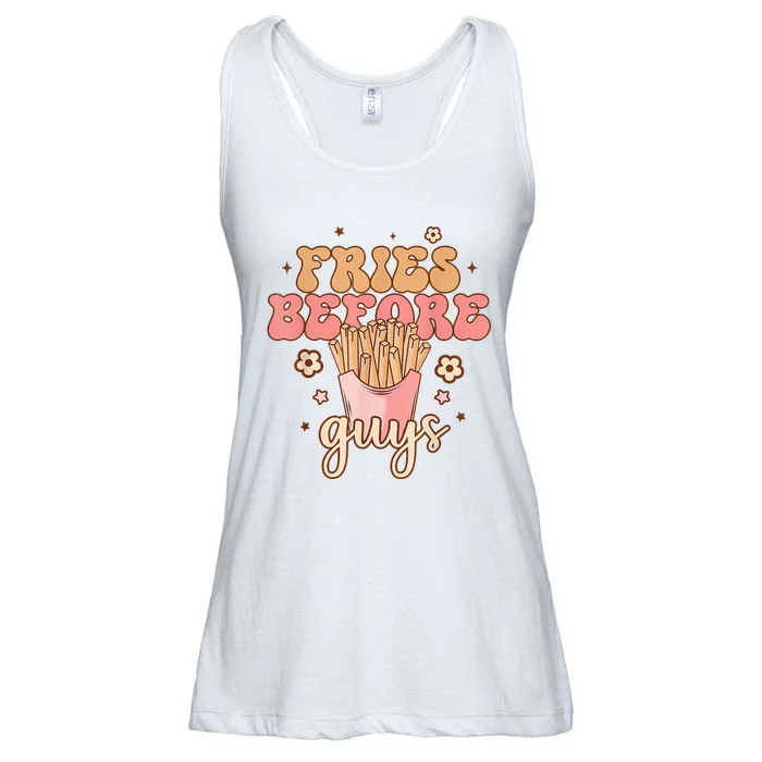 Fries Before Guys Funny Valentine's Day Retro Holiday Ladies Essential Flowy Tank