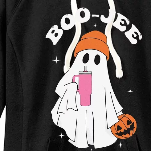 Funny Boojee Ghost Cute Boo Scary Halloween Spooky Pumpkin Women's Fleece Hoodie