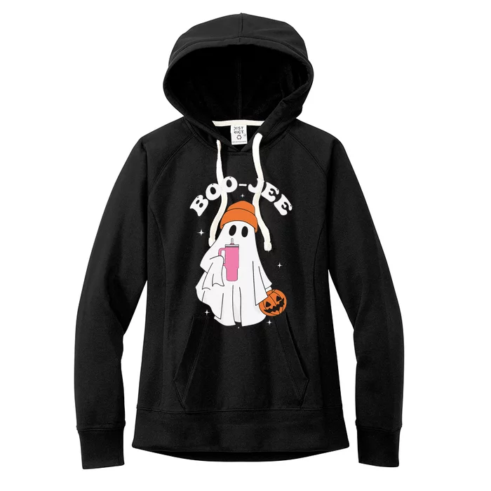 Funny Boojee Ghost Cute Boo Scary Halloween Spooky Pumpkin Women's Fleece Hoodie