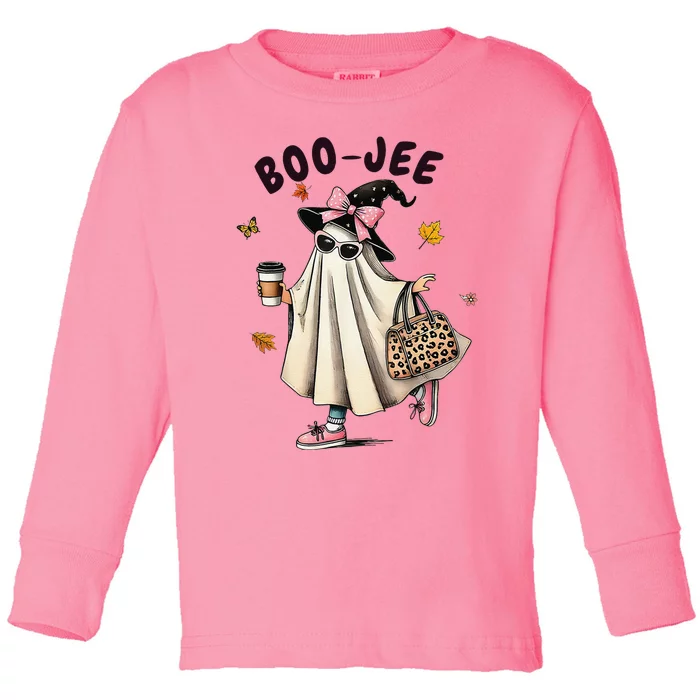 Funny Boojee Ghost Halloween Boo Jee Ghost Spooky Season Gift Toddler Long Sleeve Shirt