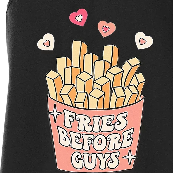 Fries Before Guys Cute Valentines Day Valentine Teen Girl Women's Racerback Tank