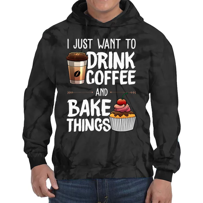 Funny Baking Gift For Men Women Baker Drinking Coffee Lover Tie Dye Hoodie