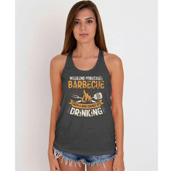 Funny BBQ Grill Chef Grilling Master Barbecue Lover BBQ Women's Knotted Racerback Tank