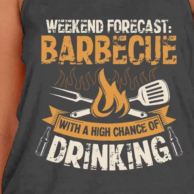 Funny BBQ Grill Chef Grilling Master Barbecue Lover BBQ Women's Knotted Racerback Tank