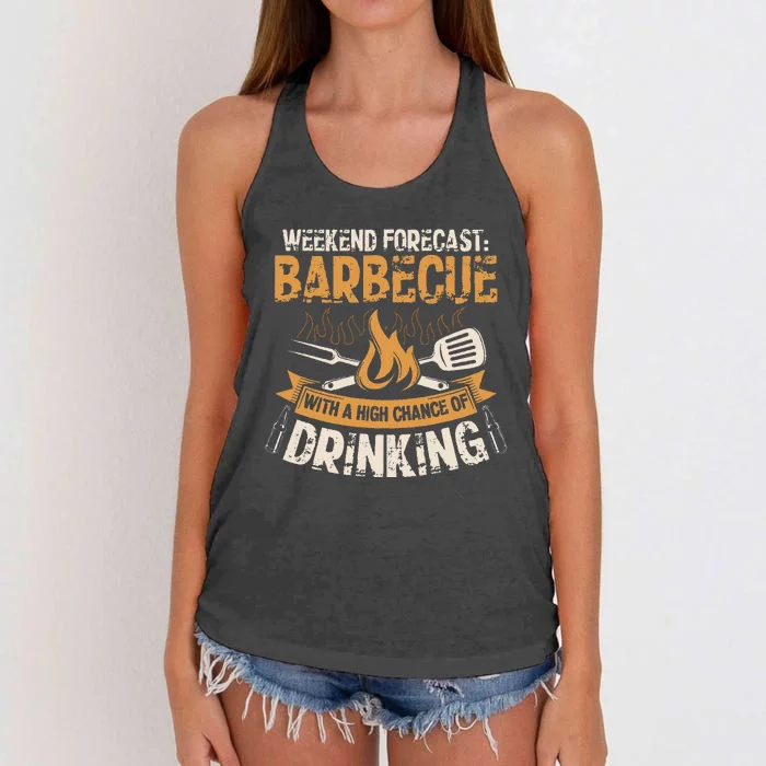 Funny BBQ Grill Chef Grilling Master Barbecue Lover BBQ Women's Knotted Racerback Tank