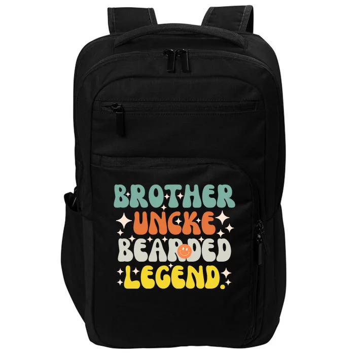 Funny Bearded Gift Brother Uncle Beard Legend Vintage Groovy Gift Impact Tech Backpack