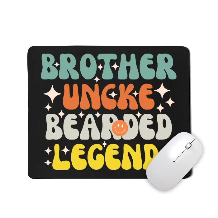 Funny Bearded Gift Brother Uncle Beard Legend Vintage Groovy Gift Mousepad