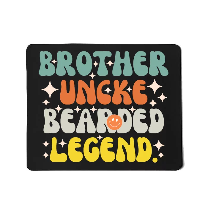 Funny Bearded Gift Brother Uncle Beard Legend Vintage Groovy Gift Mousepad