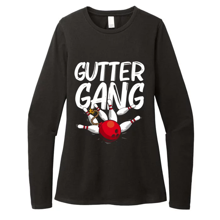 Funny Bowling Gift For Men Women Cool Funny Gutter Gang Bowlers Gift Womens CVC Long Sleeve Shirt