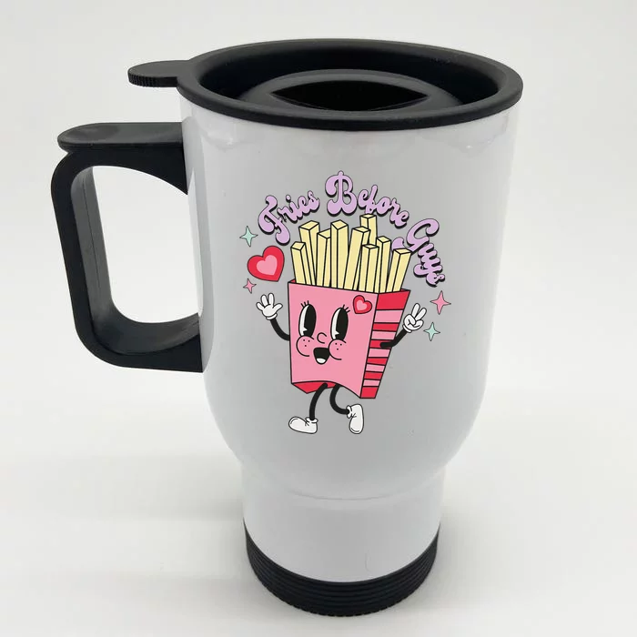 Fries Before Guys Teenage Girls Dating Valentine's Day Gifts Front & Back Stainless Steel Travel Mug