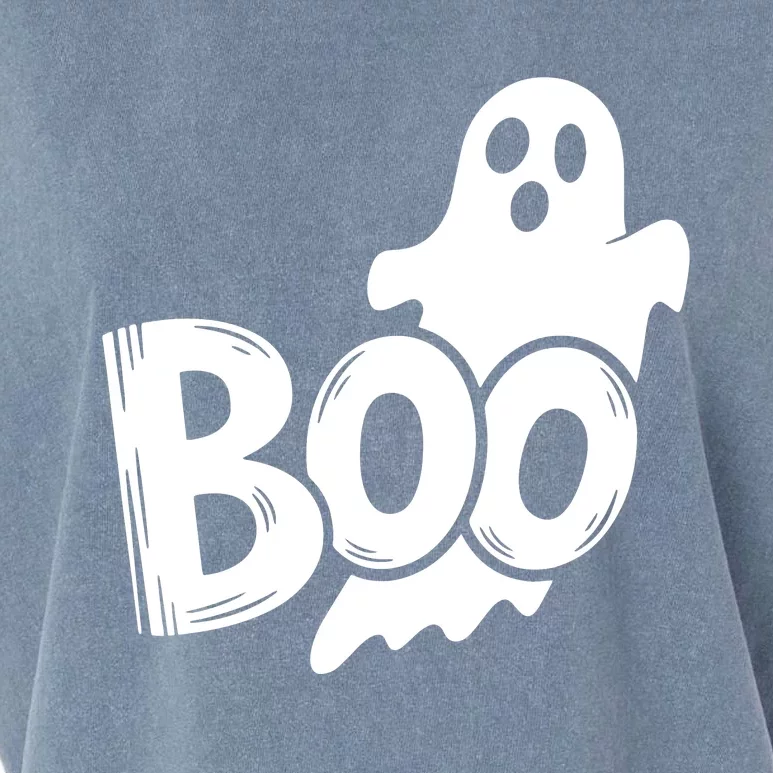 Funny Boo Ghost Retro Halloween Costume Garment-Dyed Women's Muscle Tee