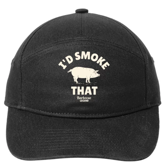 Funny BBQ Grilling Id Smoke That 7-Panel Snapback Hat