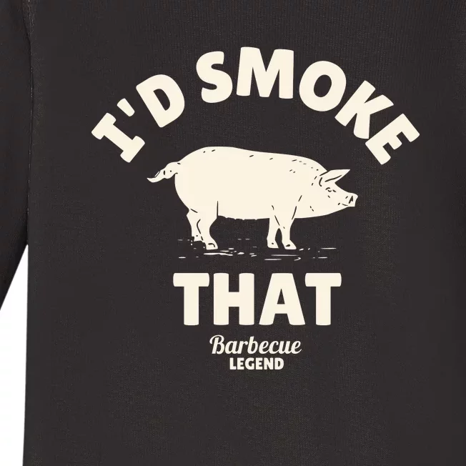 Funny BBQ Grilling Id Smoke That Baby Long Sleeve Bodysuit