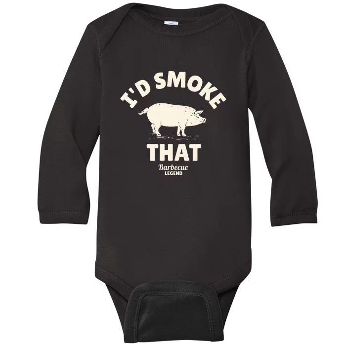 Funny BBQ Grilling Id Smoke That Baby Long Sleeve Bodysuit