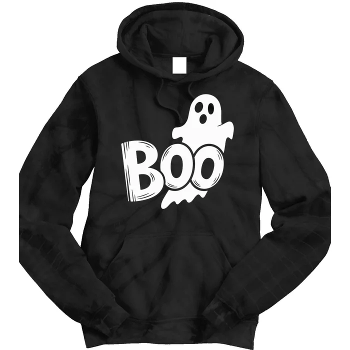 Funny Boo Ghost Retro Halloween Costume Tie Dye Hoodie